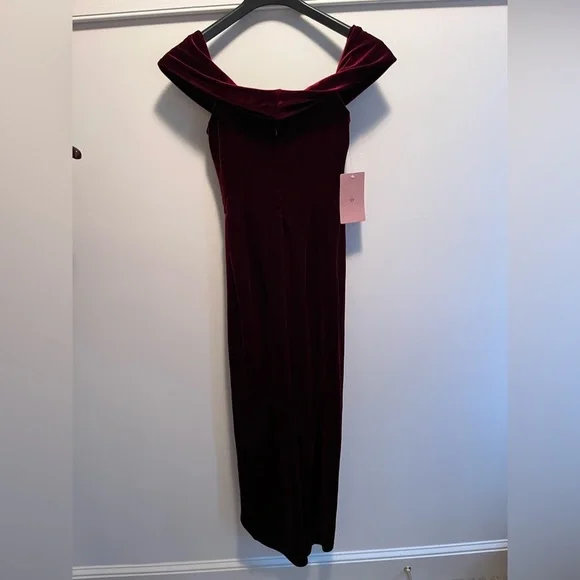 BHLDN Edison Red Velvet Dress Size 0 NWT